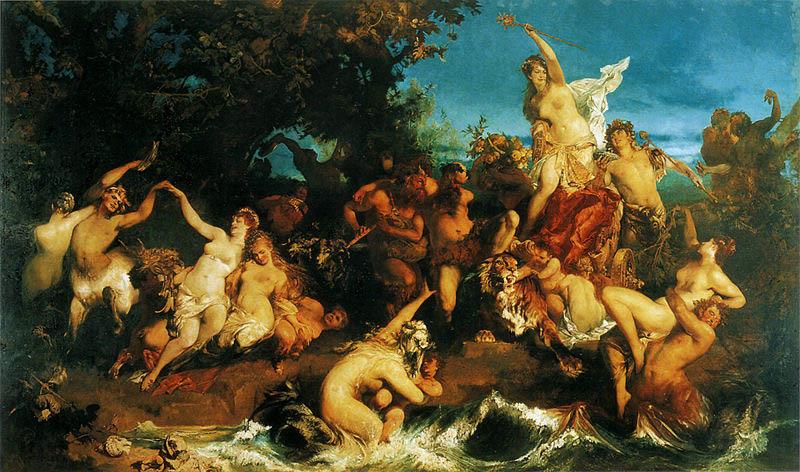 Hans Makart Der Triumph der Ariadne, Entwurf fxr den Vorhang der Komischen Oper im Ringtheater in Wien. Sweden oil painting art